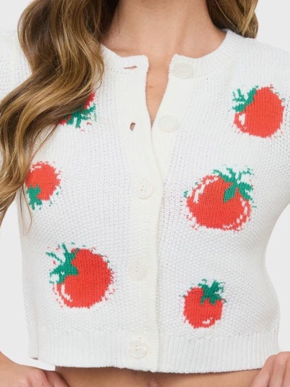 Blu Pepper Tomato Short Sleeve Sweater. L - Picture 8 of 8